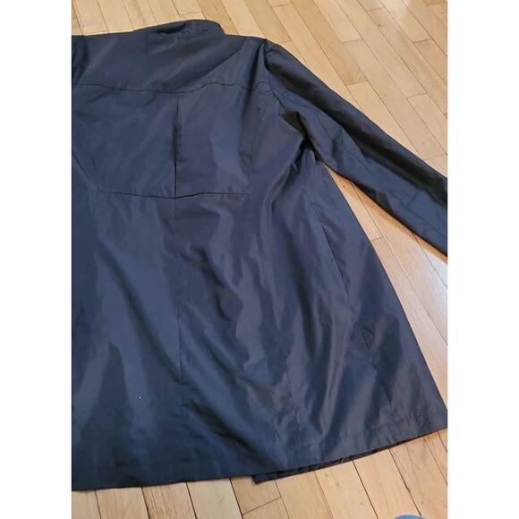 Nine West Black Trench Coat, Double Breasted, Classic Style, Lightweight - Picture 3 of 3